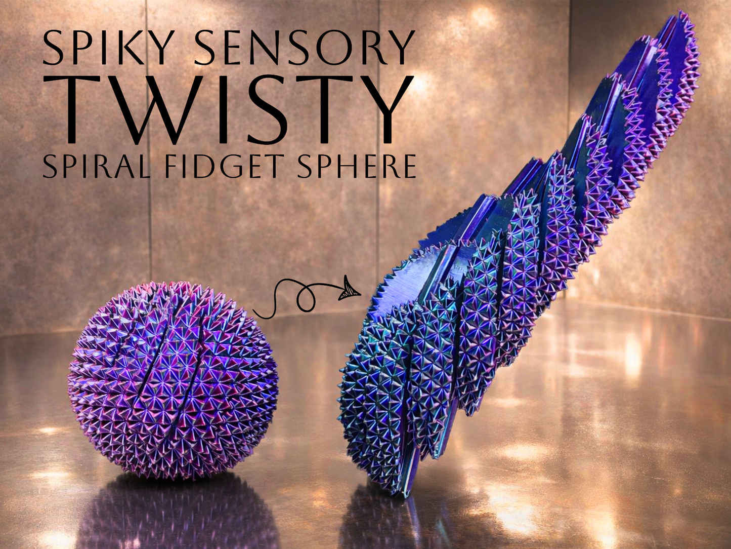 Spiky Spiral Fidget Sphere
